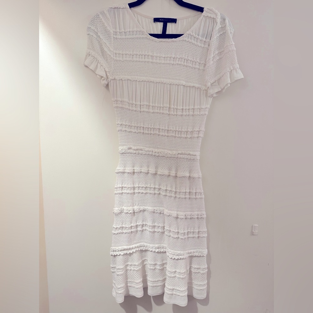 BCBG Fitted White Dress